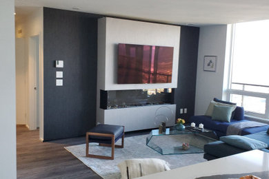 Example of a trendy living room design in Vancouver