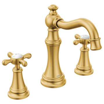 Moen TS42114 Weymouth Double Handle Widespread Bathroom Faucet - - Brushed Gold