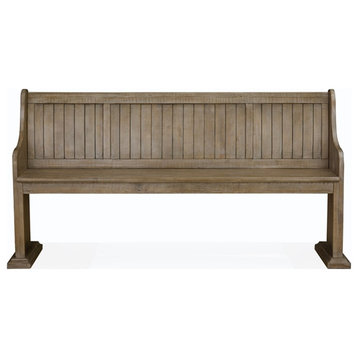 Bowery Hill Traditional Woodh Park Bench w/Back in Brown Finis