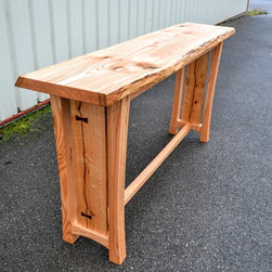 Live Edge Red Oak Bar Table - Buffets And Sideboards