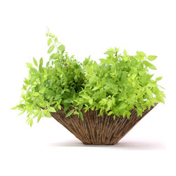 Striated Planter - Wide - Outdoor Pots And Planters