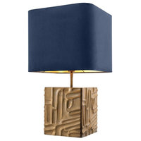 Gold Base Blue Shade Table Lamp | Eichholtz Oregon, blue, 9"W x 14"H x 25"W