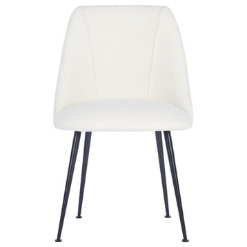 Safavieh Couture Foster Poly Blend Dining Chair, Ivory/Black