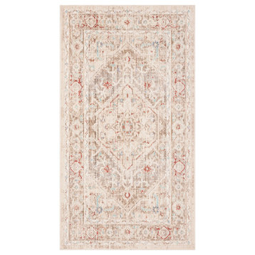 Safavieh Windsor Collection WDS327 Rug, Ivory/Brown, 3' X 12'