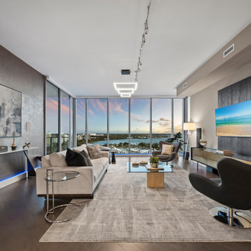 Luxury Contemporary Living Room with Bayfront Views — The VUE Sarasota