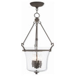 Livex Lighting - Livex Lighting 50406-07 Buchanan - Four Light Pendant - Canopy Included: TRUE  Shade InBuchanan Four Light  Bronze Seeded Glass *UL Approved: YES Energy Star Qualified: n/a ADA Certified: n/a  *Number of Lights: Lamp: 4-*Wattage:60w Candelabra Base bulb(s) *Bulb Included:No *Bulb Type:Candelabra Base *Finish Type:Bronze