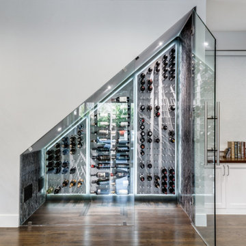 Modern Glass Understairs Wine Wall