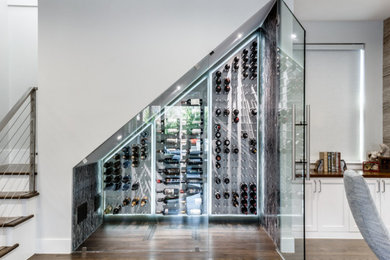 Inspiration for a contemporary wine cellar remodel in Dallas