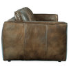Solace Leather Stationary Sofa, Taupe