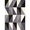 Gray/Black Right Angle Rectangle Area Rug Border Color Gray 7'6" x 9'6"