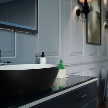 Aquatica Sensuality-Blck-Wht™ Stone Bathroom Vessel Sink