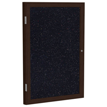 Ghent's Wood 36" x 30" 1 Door Enclosed Rubber Bulletin Board in Multi-Color