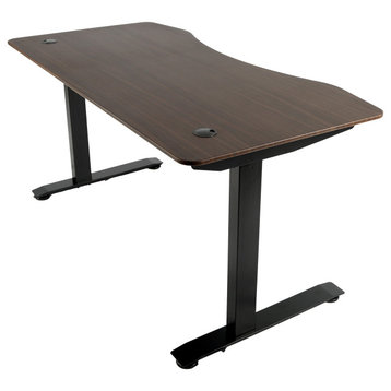 Stand-Up Office Desk Workstation, Walnut, 60 x 30 Desktop, Adjustable Height