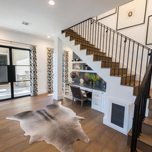 desk under stairs