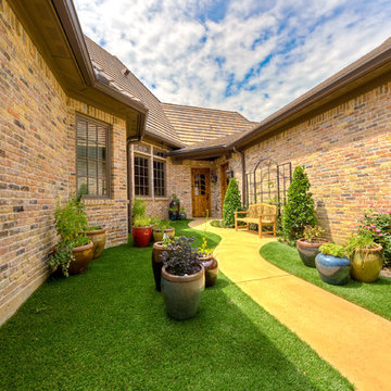 Containerized vegetable garden pathway