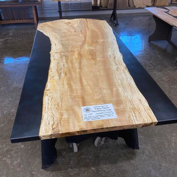 Spalted maple black edge table