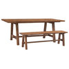 Bedford 79" Rect. Dining Table "A" Base, Brushed Brown