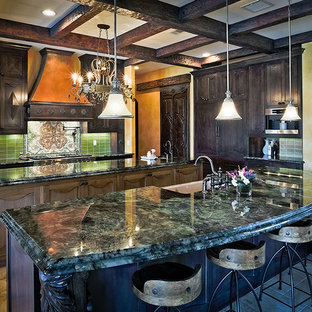 75 Beautiful Home Bar With Glass Countertops And Marble Backsplash