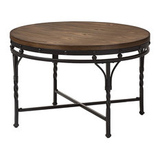 Vintage Coffee Tables Houzz Austin Vintage Antique Round Coffee Table Brown Bronze