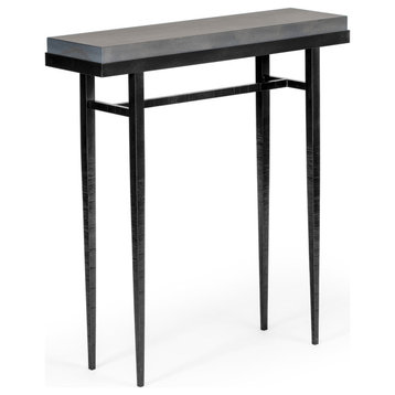 Wick 30" Console Table, Black Finish, Maple Grey Accents