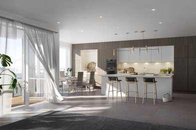 Inspiration for a modern kitchen remodel in Boston