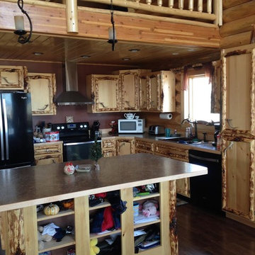 Interior of log home