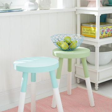 Colourful stools that can double as side tables