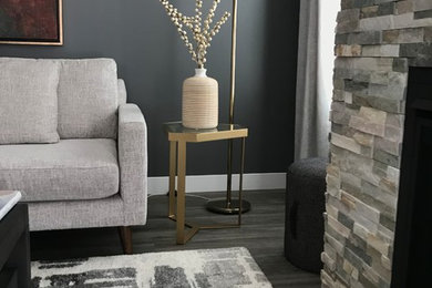 Example of a transitional family room design in Vancouver