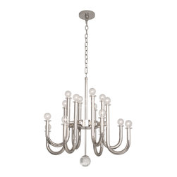 Jonathan Adler Milano 755 Polished Nickel Chandelier - Chandeliers
