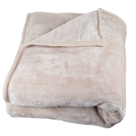 Heavy Plush Mink Blanket, Beige