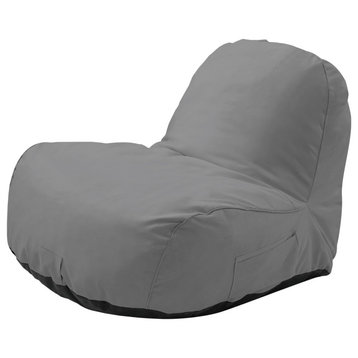 Cosmic Bean Bag Chair Lounger, Nylon Indoor/Outdoor Self Expanding, Grey