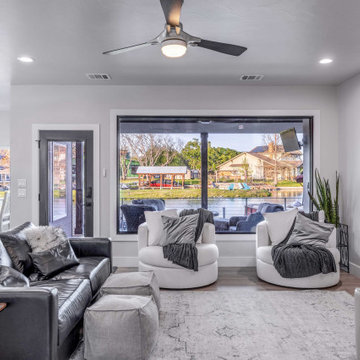 Living Room with Full Glass Wall Facing Lake LBJ