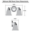 62082, 2-Light Metal Bathroom Vanity Wall Light Fixture, Brushed Nickel