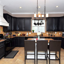 black/tan kitchens