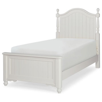 Alyssa Ivory Twin Low Poster Bed, Low Post Bed Only
