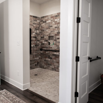 Wheelchair accessible shower and water closet