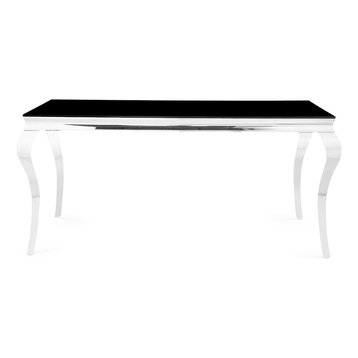 Global Furniture Chrome Leg Dining Table 74x42x30" Black
