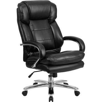 Black Leather Big and Tall Chair Go-2078-Lea-Gg
