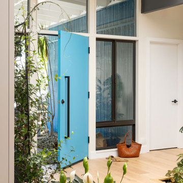 Tiffany Blue Modern Front Door in Glass Entry