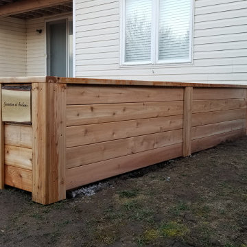 Backyard Improvement - Deck, Garden Beds, Stairs, Railing