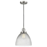 Innovations Lighting - 1-Light Seneca Falls 9.5" Pendant, Brushed Satin Nickel - One of our largest and original collections, the Franklin Restoration is made up of a vast selection of heavy metal finishes and a large array of metal and glass shades that bring a touch of industrial into your home.