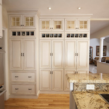 Elegant Kitchen Remodel - Pantries provide ample storage.