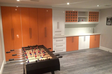 Profile A | Flat Panel Cabinets in High Gloss Orange & White