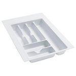 Rev-A-Shelf - Polymer Trim to Fit Glossy Drawer Insert Cutlery Organizer, White, 14.25"W - Rev-A-Shelf's drawer inserts are the best if you are looking for a custom look.  Why settle for a cutlery insert that just drops in your drawer and moves every time you open and close your drawer.  Create a custom fit by trimming to your exact size. Available in multiple sizes, colors and finishes.