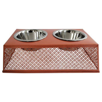 Southern Style Orange Punch Metal Elevated Pet Feeder, 16oz