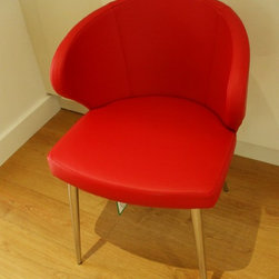 A Doris P Chair in Lipstick Red Leather - Dining Chairs