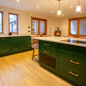Bespoke modern Green and Gold Kitchen