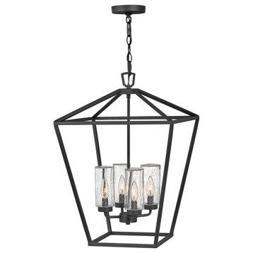 Hinkley Alford Place 24" Large Outdoor Open Chandelier, Museum Black