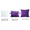 Velvet 2 Piece Euro Pillow Cover Set, Imperial Purple, 2 Piece, 26"x26"