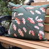 Wild Oak Branch Floral Print Outdoor Decorative Throw Pillow, Dark Green, 16"